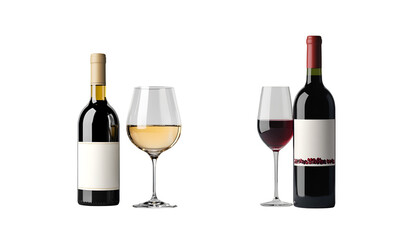 red wine bottle and glass