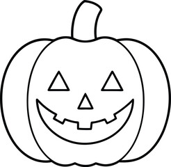 Line Art Carved Pumpkin Halloween Jack o Lantern Design