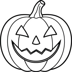 Line Art Carved Pumpkin Halloween Jack o Lantern Design