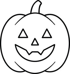 Line Art Carved Pumpkin Halloween Jack o Lantern Design