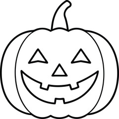 Line Art Carved Pumpkin Halloween Jack o Lantern Design
