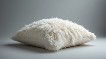 Soft and plush white throw pillow with textured design