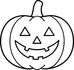 Line Art Carved Pumpkin Jack o Lantern Halloween Design