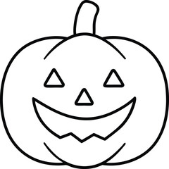 Line Art Carved Pumpkin Jack o Lantern Halloween Design