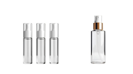set of cosmetic bottles isolated