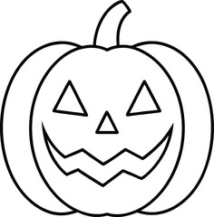Line Art Carved Pumpkin Halloween Jack o Lantern Design