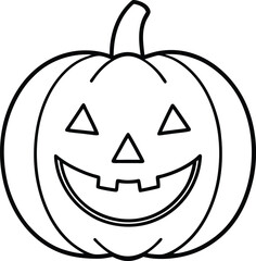 Line Art Carved Pumpkin Halloween Jack o lantern Design