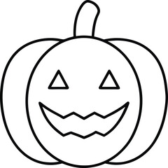 Line Art Carved Pumpkin Jack o Lantern Halloween Design