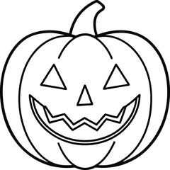 Line Art Carved Pumpkin Jack o Lantern Halloween Design
