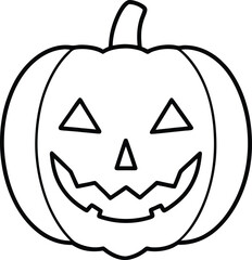 Line Art Carved Pumpkin Halloween Jack o Lantern Design