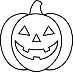 Line Art Jack o Lantern Carved Pumpkin Halloween Design