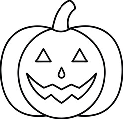 Line Art Carved Pumpkin Halloween Jack o Lantern Design