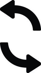 Refresh vector icon. Flat black symbol. Pictogram is isolated on a white background. Designed for web and software interfaces.