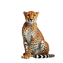 Full Body Cheetah Isolated on Transparent Background