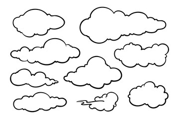 Cloud Collection Line Art Illustrations