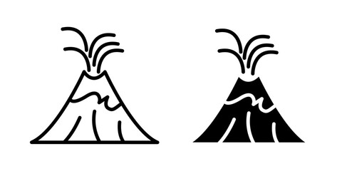 Volcano eruption icon sign symbol design.