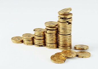 輝く金貨 堅実な成長グラフ 上向き