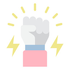 Fist Pump Icon with Lightning Bolts