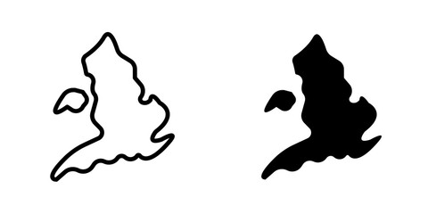 Map of England icon sign symbol design.