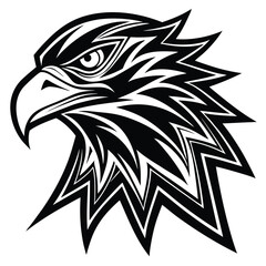 Fierce Eagle Head Logo Vector – Bold Black and White Mascot Design