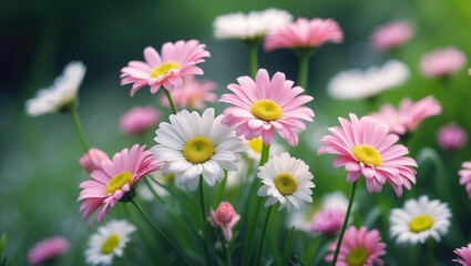Obraz premium Pink Daisies: A Whisper of Floral Beauty