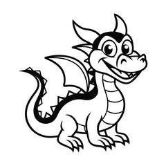 traditional chinese dragon line art black vector 