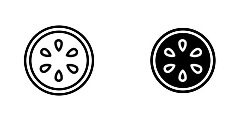Cucumber slice icon sign symbol design.