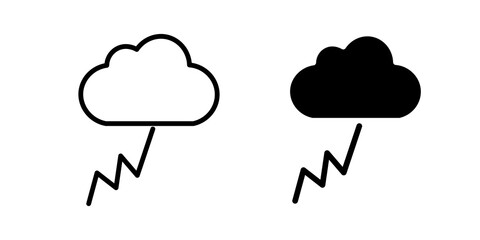 Cloud lightning icon sign symbol design.