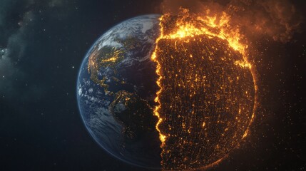 Burning Planet: A Digital Depiction of Global Catastrophe