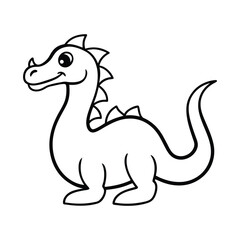 traditional chinese dragon line art black vector 