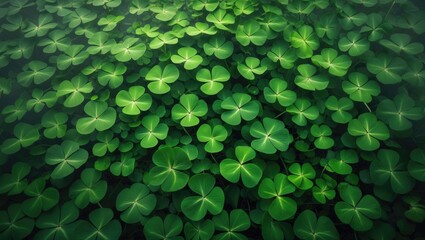 Lucky green clover pattern featuring organic foliage and spring-inspired design elements
