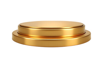 Elegant Gold Round Stage or Display Platform with Soft Lighting Backdrop transparent background Generative AI
