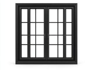 Black Window Frame With Divided Panes