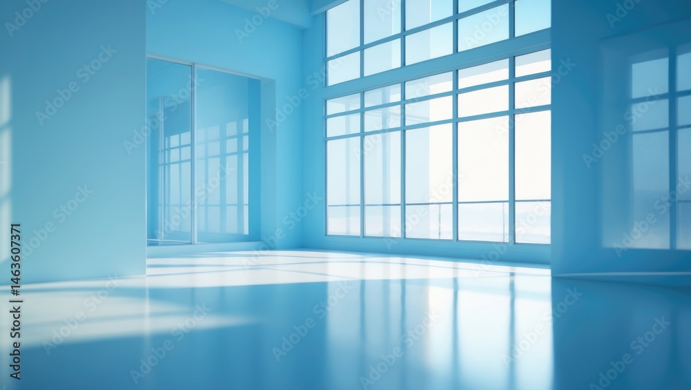 Poster empty room featuring a window and contemporary design elements