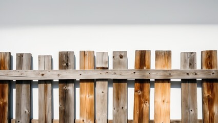 Wooden fence on ranch isolated from the background