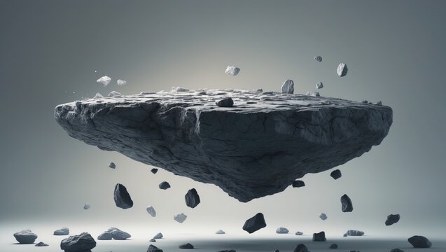 Fototapeta Surface of a floating rock with deteriorating stones