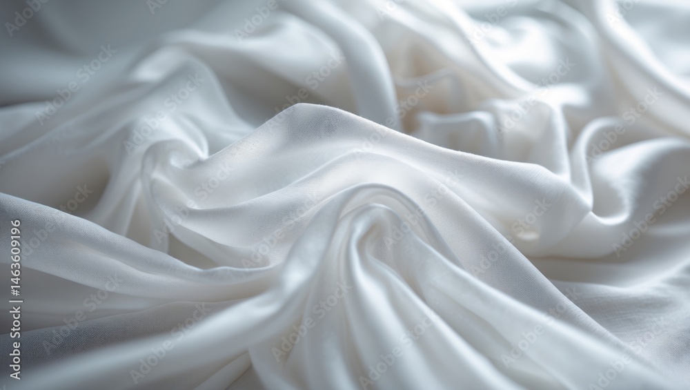 Poster Sophisticated white fabric surface with a plush texture background