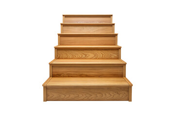 Isolated shot of a small wooden staircase with a  transparent background Generative AI
