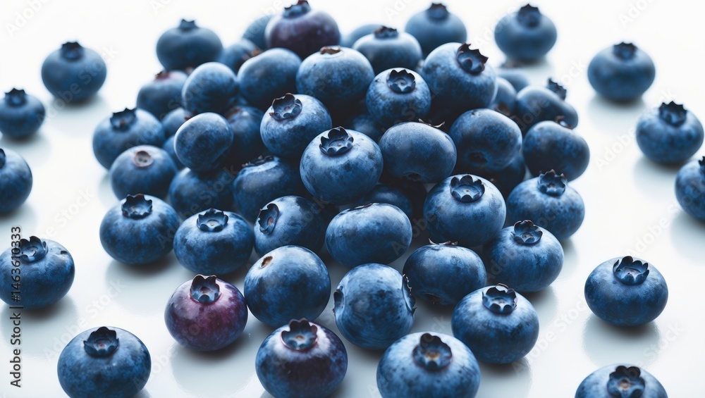 Poster Collection of blueberries with clipping path and full depth of field