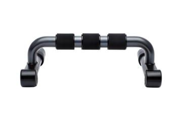 Close up of push up bar exercise equipment on a transparent background