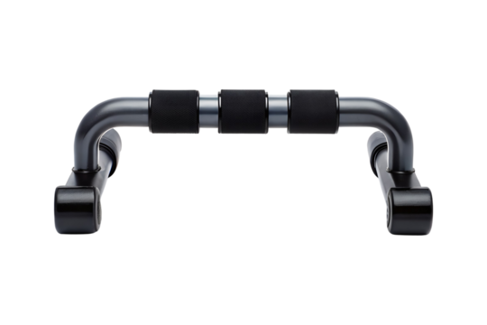 Close up of push up bar exercise equipment on a transparent background