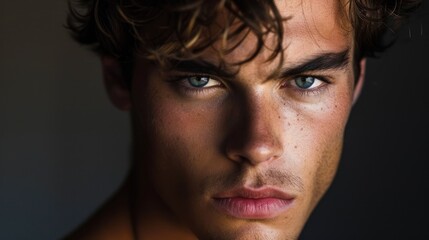 Close-up portrait of a young man
