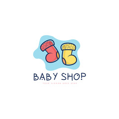 Baby shop logo design template. Baby shop brand logo template