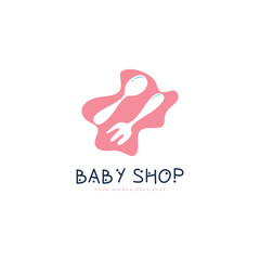 Baby shop logo design template. Baby shop brand logo template