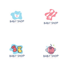 Baby shop logo design template. Baby shop brand logo template