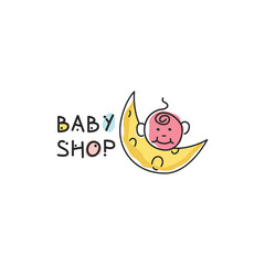 Baby shop logo design template. Baby shop brand logo template