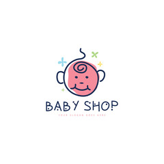Baby shop logo design template. Baby shop brand logo template