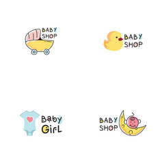 Baby shop logo design template. Baby shop brand logo template