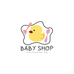 Baby shop logo design template. Baby shop brand logo template