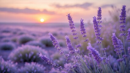 Obraz premium Evening sky with a violet
